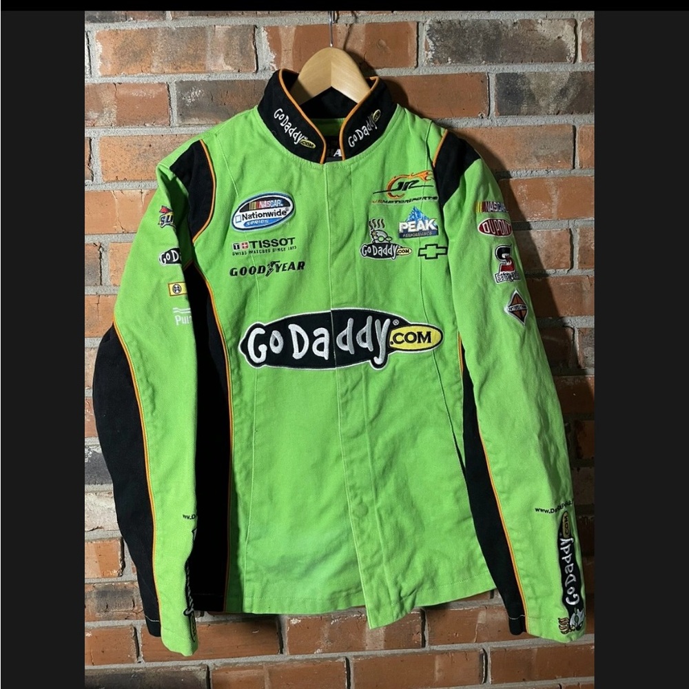Go Daddy Nascar Jacket Racing Danica Patrick Green Womens Large Chase